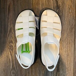 CROCS Stomp Fisherman Sandal in Chalk White